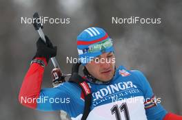 10.02.2012, Kontiolahti, Finland (FIN): Evgeniy Garanichev (RUS), Madshus, Rottefella, Swix, adidas - IBU world cup biathlon, sprint men, Kontiolahti (FIN). www.nordicfocus.com. © Manzoni/NordicFocus. Every downloaded picture is fee-liable.