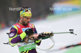 06.03.2012, Ruhpolding, Germany (GER): Simon Fourcade (FRA), Fischer, Rottefella, Rossignol, Swix, Odlo - IBU world championships biathlon, individual men, Ruhpolding (GER). www.nordicfocus.com. © Manzoni/NordicFocus. Every downloaded picture is fee-liable.
