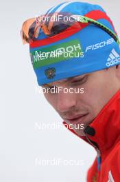 06.03.2012, Ruhpolding, Germany (GER): Evgeny Ustyugov (RUS), Fischer, Rottefella, Swix, adidas - IBU world championships biathlon, individual men, Ruhpolding (GER). www.nordicfocus.com. © Manzoni/NordicFocus. Every downloaded picture is fee-liable.