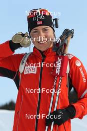 15.03.2012, Ruhpolding, Germany (GER): Synnoeve Solemdal (NOR), Madshus, Rottefella, Swix, ODLO - IBU world championships biathlon, medals, Ruhpolding (GER). www.nordicfocus.com. © Manzoni/NordicFocus. Every downloaded picture is fee-liable.