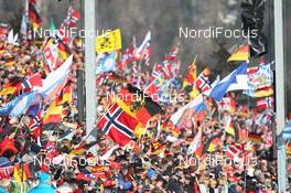 09.03.2012, Ruhpolding, Germany (GER): Event Feature: norwegian and german flags - IBU world championships biathlon, relay men, Ruhpolding (GER). www.nordicfocus.com. © Manzoni/NordicFocus. Every downloaded picture is fee-liable.