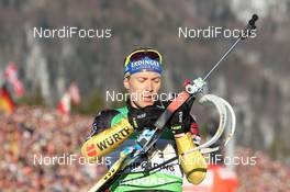 01.03.2012, Ruhpolding, Germany (GER): Andreas Birnbacher (GER), Fischer, Rottefella, Alpina, Leki, adidas - IBU world championships biathlon, relay mixed, Ruhpolding (GER). www.nordicfocus.com. © Manzoni/NordicFocus. Every downloaded picture is fee-liable.