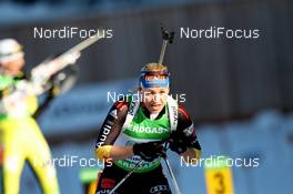 01.03.2012, Ruhpolding, Germany (GER): Magdalena Neuner (GER), Fischer, Rottefella, Swix, adidas, Toko - IBU world championships biathlon, relay mixed, Ruhpolding (GER). www.nordicfocus.com. © Manzoni/NordicFocus. Every downloaded picture is fee-liable.