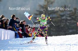 01.03.2012, Ruhpolding, Germany (GER): Marie Laure Brunet (FRA), Rossignol, Rottefella, Swix - IBU world championships biathlon, relay mixed, Ruhpolding (GER). www.nordicfocus.com. © Manzoni/NordicFocus. Every downloaded picture is fee-liable.