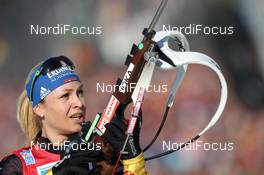 10.03.2012, Ruhpolding, Germany (GER): Magdalena Neuner (GER), Fischer, Rottefella, Swix, adidas, Toko - IBU world championships biathlon, relay women, Ruhpolding (GER). www.nordicfocus.com. © Manzoni/NordicFocus. Every downloaded picture is fee-liable.