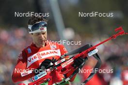 03.03.2012, Ruhpolding, Germany (GER): Ole Einar Bjoerndalen (NOR), Madshus, Rottefella, Odlo - IBU world championships biathlon, sprint men, Ruhpolding (GER). www.nordicfocus.com. © Manzoni/NordicFocus. Every downloaded picture is fee-liable.