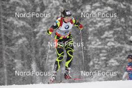 14.12.2012, Pokljuka, Slovenia (SLO): Anais Bescond (FRA), Madshus, Rottefella, Swix, OneWay - IBU world cup biathlon, sprint women, Pokljuka (SLO). www.nordicfocus.com. © Manzoni/NordicFocus. Every downloaded picture is fee-liable.