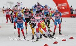 01.01.2012, Oberstdorf, Germany (GER): group, in front Devon Kershaw (CAN), Fischer, Salomon, Swix, One Way, behind Alex Harvey (CAN), Fischer, Salomon, Swix, One Way  - FIS world cup cross-country, tour de ski, skiathlon men, Oberstdorf (GER). www.nordicfocus.com. © Hemmersbach/NordicFocus. Every downloaded picture is fee-liable.