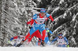 04.01.2012, Cortina-Toblach, Italy (ITA): in front Ilia Chernousov (RUS), Rossignol, Rottefella, Swix, adidas  - FIS world cup cross-country, tour de ski, individual sprint, Cortina-Toblach (ITA). www.nordicfocus.com. © Hemmersbach/NordicFocus. Every downloaded picture is fee-liable.