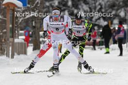 05.01.2012, Cortina-Toblach, Italy (ITA): Marcus Hellner (SWE), Fischer, Salomon, Exel, Craft ahead of Devon Kershaw (CAN), Fischer, Salomon, Swix, One Way and Maurice Manificat (FRA), Fischer, Swix, One Way  - FIS world cup cross-country, tour de ski, pursuit men, Cortina-Toblach (ITA). www.nordicfocus.com. © Hemmersbach/NordicFocus. Every downloaded picture is fee-liable.