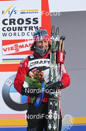 08.01.2012, Val di Fiemme, Italy (ITA): 2nd Marit Bjoergen (NOR), Fischer, Rottefella, Swix  - FIS world cup cross-country, tour de ski, final climb women, Val di Fiemme (ITA). www.nordicfocus.com. © Hemmersbach/NordicFocus. Every downloaded picture is fee-liable.