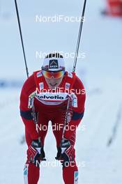 07.01.2012, Val di Fiemme, Italy (ITA): Marit Bjoergen (NOR), Fischer, Rottefella, Swix  - FIS world cup cross-country, tour de ski, mass women, Val di Fiemme (ITA). www.nordicfocus.com. © Hemmersbach/NordicFocus. Every downloaded picture is fee-liable.