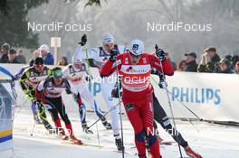 15.01.2012, Milano, Italy (ITA): group, in front Anders Gloeersen (NOR), Fischer, Alpina, Rottefella, Swix  - FIS world cup cross-country, team sprint, Milano (ITA). www.nordicfocus.com. © Hemmersbach/NordicFocus. Every downloaded picture is fee-liable.