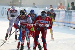 15.01.2012, Milano, Italy (ITA): l-r: Chandra Crawford (CAN), Fischer, Rottefella, Swix, One Way and Maiken Caspersen Falla (NOR), Fischer, Rottefella, Alpina, Swix  - FIS world cup cross-country, team sprint, Milano (ITA). www.nordicfocus.com. © Hemmersbach/NordicFocus. Every downloaded picture is fee-liable.