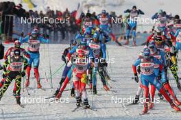 04.02.2012, Rybinsk, Russia (RUS): group, l-r: Robin Duvillard (FRA), Rossignol, Rottefella, Swix, One Way, Ivan Babikov (CAN), Salomon, One Way, Dimitri Japarov (RUS), Fischer, Rottefella, Alpina, Swix, Adidas  - FIS world cup cross-country, mass men, Rybinsk (RUS). www.nordicfocus.com. © Hemmersbach/NordicFocus. Every downloaded picture is fee-liable.
