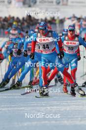 04.02.2012, Rybinsk, Russia (RUS): group, in front Anton Shagatin (RUS), Fischer, Salomon, Swix, Adidas, behind Sergey Turychev (RUS), Madshus, Rottefella, Swix, Adidas  - FIS world cup cross-country, mass men, Rybinsk (RUS). www.nordicfocus.com. © Hemmersbach/NordicFocus. Every downloaded picture is fee-liable.