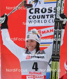 04.02.2012, Rybinsk, Russia (RUS): 2nd Charlotte Kalla (SWE), Fischer, Salomon, Swix, Craft  - FIS world cup cross-country, mass women, Rybinsk (RUS). www.nordicfocus.com. © Hemmersbach/NordicFocus. Every downloaded picture is fee-liable.