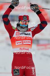 04.02.2012, Rybinsk, Russia (RUS): todays winner Marit Bjoergen (NOR), Fischer, Rottefella, Swix  - FIS world cup cross-country, mass women, Rybinsk (RUS). www.nordicfocus.com. © Hemmersbach/NordicFocus. Every downloaded picture is fee-liable.