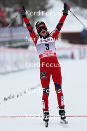 05.02.2012, Rybinsk, Russia (RUS): todays winner Therese Johaug (NOR), Fischer, Salomon, Swix  - FIS world cup cross-country, skiathlon women, Rybinsk (RUS). www.nordicfocus.com. © Hemmersbach/NordicFocus. Every downloaded picture is fee-liable.