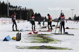 10.02.2012, Nove Mesto, Czech Republic (CZE): Team USA during ski testing - FIS world cup cross-country, training, Nove Mesto (CZE). www.nordicfocus.com. © Hemmersbach/NordicFocus. Every downloaded picture is fee-liable.
