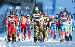03.03.2012, Lahti, Finland (FIN): (l-r) Martin Johnsrud Sundby (NOR), Fischer, KV+, Rottefella, Swix, Jean Marc Gaillard (FRA), Fischer, Swix, Rottefella, One Way and Ilia Chernousov (RUS), Rossignol, Swix, Rottefella, Adidas  - FIS world cup cross-country, skiathlon men, Lahti (FIN). www.nordicfocus.com. Â© Laiho/NordicFocus. Every downloaded picture is fee-liable.