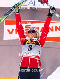 03.03.2012, Lahti, Finland (FIN): Therese Johaug (NOR), Fischer, Swix, Salomon  - FIS world cup cross-country, skiathlon women, Lahti (FIN). www.nordicfocus.com. Â© Laiho/NordicFocus. Every downloaded picture is fee-liable.