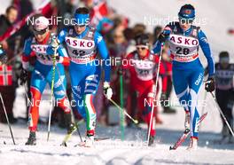 11.03.2012, Oslo, Norway (NOR): (l-r) Virginia de Martin Topranin (ITA), Rossignol, One Way, Rottefella, Yoko and Laura Ahervo (FIN), Madshus, Rottefella, Craft  - FIS world cup cross-country, 30km mass women, Oslo (NOR). www.nordicfocus.com.Â© Laiho/NordicFocus. Every downloaded picture is fee-liable.