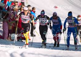11.03.2012, Oslo, Norway (NOR):  (l-r) Katrin Zeller (GER), Rossignol, One Way, Rottefella, Adidas, Kikkan Randall (USA), Fischer, Swix, Salomon, Olga Rotcheva (RUS), Fischer, Swix, Rottefella, Adidas and Virginia de Martin Topranin (ITA), Rossignol, One Way, Rottefella, Yoko - FIS world cup cross-country, 30km mass women, Oslo (NOR). www.nordicfocus.com.Â© Laiho/NordicFocus. Every downloaded picture is fee-liable.