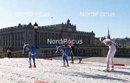 14.03.2012, Stockholm, Sweden (SWE): group, in front of the swedish Parliament - FIS world cup cross-country, individual sprint, Stockholm (SWE). www.nordicfocus.com. © Hemmersbach/NordicFocus. Every downloaded picture is fee-liable.