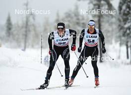24.11.2012, Gaellivare, Sweden (SWE): l-r: Toni Livers (SUI), Andrew Young (GBR) - FIS world cup cross-country, 15km men, Gaellivare (SWE). www.nordicfocus.com. © Felgenhauer/NordicFocus. Every downloaded picture is fee-liable.