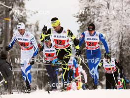 25.11.2012, Gaellivare, Sweden (SWE): l-r: Raido Rankel (EST), Jean Gaillard (FRA), Niklas Colliander (FIN) - FIS world cup cross-country, 4x7,5km men, Gaellivare (SWE). www.nordicfocus.com. © Felgenhauer/NordicFocus. Every downloaded picture is fee-liable.