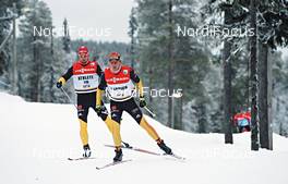 23.11.2012, Gaellivare, Sweden (SWE): (l-r): Axel Teichmann (GER), Jens Filbrich (GER) - FIS world cup cross-country, training, Gaellivare (SWE). www.nordicfocus.com. © Felgenhauer/NordicFocus. Every downloaded picture is fee-liable.