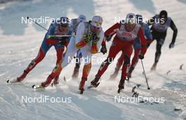 30.11.2012, Kuusamo, Finland (FIN): (l-r)  Kalle Lassila (FIN), Fischer, One Way, Alpina, Rottefella and Paal Golberg (NOR), Madshus, Swix, Alpina, Rottefella - FIS world cup cross-country, individual sprint, Kuusamo (FIN). www.nordicfocus.com. © Laiho/NordicFocus. Every downloaded picture is fee-liable.