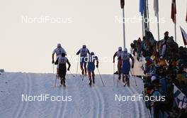 30.11.2012, Kuusamo, Finland (FIN):  group of skiers at the last uphill - FIS world cup cross-country, individual sprint, Kuusamo (FIN). www.nordicfocus.com. © Laiho/NordicFocus. Every downloaded picture is fee-liable.