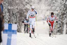 02.12.2012, Kuusamo, Finland (FIN): l-r:  Martin Johansson (SWE), Veselin Tsinzov (BUL) - FIS world cup cross-country, pursuit men, Kuusamo (FIN). www.nordicfocus.com. © Felgenhauer/NordicFocus. Every downloaded picture is fee-liable.