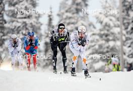 02.12.2012, Kuusamo, Finland (FIN): l-r: Dario Cologna (SUI), Marcus Hellner (SWE) - FIS world cup cross-country, pursuit men, Kuusamo (FIN). www.nordicfocus.com. © Felgenhauer/NordicFocus. Every downloaded picture is fee-liable.