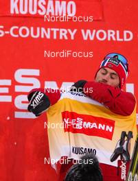 02.12.2012, Kuusamo, Finland (FIN):  Petter Northug (NOR), Fischer, Swix, Alpina, Rottefella wears the world cup leader bib - FIS world cup cross-country, pursuit men, Kuusamo (FIN). www.nordicfocus.com. © Laiho/NordicFocus. Every downloaded picture is fee-liable.