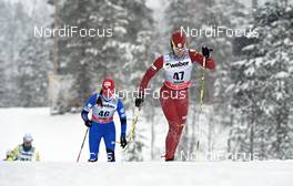 02.12.2012, Kuusamo, Finland (FIN): l-r: Eva Vrabcova-Nyvltova (CZE), Alena Prochazkova (SVK) - FIS world cup cross-country, pursuit women, Kuusamo (FIN). www.nordicfocus.com. © Felgenhauer/NordicFocus. Every downloaded picture is fee-liable.