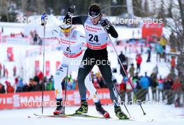 15.12.2012, Canmore, Canada (CAN):  Philip Widmer (CAN), Fischer, Swix, Rottefella followed by Simon Persson (SWE), Atomic, Swix, Craft - FIS world cup cross-country, individual sprint, Canmore (CAN). www.nordicfocus.com. © Roycroft/NordicFocus. Every downloaded picture is fee-liable.