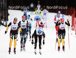 30.12.2012, Oberhof, Germany (GER): (l-r): Monique Siegel (GER), Jessica Diggins (USA), Alena Sannikova (BLR), Victoria Carl (GER) - FIS world cup cross-country, tour de ski, pursuit women, Oberhof (GER). www.nordicfocus.com. © Felgenhauer/NordicFocus. Every downloaded picture is fee-liable.