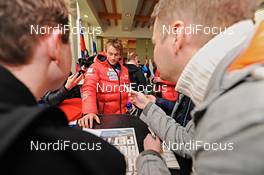 28.12.2012, Oberhof, Germany (GER): Petter Northug (NOR), at the press conference before the opening ceremony - FIS world cup cross-country, tour de ski, training, Oberhof (GER). www.nordicfocus.com. © Felgenhauer/NordicFocus. Every downloaded picture is fee-liable.