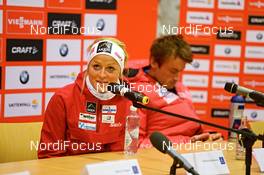 28.12.2012, Oberhof, Germany (GER): Therese Johaug (NOR) at the press conference - FIS world cup cross-country, tour de ski, training, Oberhof (GER). www.nordicfocus.com. © Felgenhauer/NordicFocus. Every downloaded picture is fee-liable.
