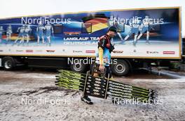 28.12.2012, Oberhof, Germany (GER): Jens Leitner (GER), chief technician team germany, in front of the german wax truck - FIS world cup cross-country, tour de ski, training, Oberhof (GER). www.nordicfocus.com. © Felgenhauer/NordicFocus. Every downloaded picture is fee-liable.