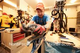 28.12.2012, Oberhof, Germany (GER): Heiko Vieth (GER), technician team germany, inside the german wax truck - FIS world cup cross-country, tour de ski, training, Oberhof (GER). www.nordicfocus.com. © Felgenhauer/NordicFocus. Every downloaded picture is fee-liable.