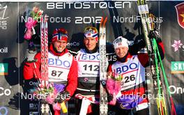 18.11.2012, Beitostoelen, Norway (NOR): (l-r) Paal Golberg (NOR), Madshus, Swix, Alpina, Rottefella, Chris Andre Jespersen (NOR), Rossignol, Start, Rottefella, Skigo and Martin Johnsrud Sundby (NOR), Fischer, KV+, Rottefella, Swix  - Beitosprinten Cross-Country, 15 km men classic, Beitostoelen (NOR). www.nordicfocus.com. © Laiho/NordicFocus. Every downloaded picture is fee-liable.