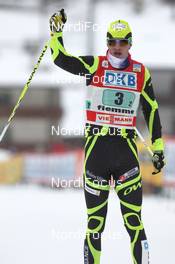 04.02.2012, Val di Fiemme, Italy (ITA): Sebastien Lacroix (FRA), Atomic, Salomon, OneWay - FIS world cup nordic combined, team HS134/2x7.5km, Val di Fiemme (ITA). www.nordicfocus.com. © Manzoni/NordicFocus. Every downloaded picture is fee-liable.