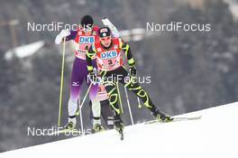 04.02.2012, Val di Fiemme, Italy (ITA): Francois Braud (FRA), Fischer, Rottefella, OneWay - FIS world cup nordic combined, team HS134/2x7.5km, Val di Fiemme (ITA). www.nordicfocus.com. © Manzoni/NordicFocus. Every downloaded picture is fee-liable.