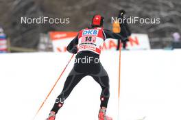 04.02.2012, Val di Fiemme, Italy (ITA): Tim Hug (SUI), Fischer, Rottefella, Exel, ODLO - FIS world cup nordic combined, team HS134/2x7.5km, Val di Fiemme (ITA). www.nordicfocus.com. © Manzoni/NordicFocus. Every downloaded picture is fee-liable.