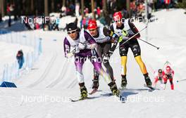 03.03.2012, Lahti, Finland (FIN):  Akito Watabe (JPN), Fischer, Swix, Rottefella followed by Bryan Fletcher (USA), Madshus, Rottefella and Johannes Rydzek (GER), Fischer, Swix, Rottefella, Adidas - FIS world cup nordic combined, individual gundersen HS130/10km, Lahti (FIN). www.nordicfocus.com. Â© Laiho/NordicFocus. Every downloaded picture is fee-liable.