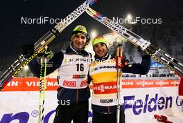 01.12.2012, Kuusamo, Finland (FIN):  (l-r) Sebastian Lacroix (FRA), Atomic, Salomon, One Way and Jason Lamy Chappuis (FRA), Salomon, Swix, One Way - FIS world cup nordic combined, individual gundersen HS142/10km, Kuusamo (FIN). www.nordicfocus.com. © Laiho/NordicFocus. Every downloaded picture is fee-liable.